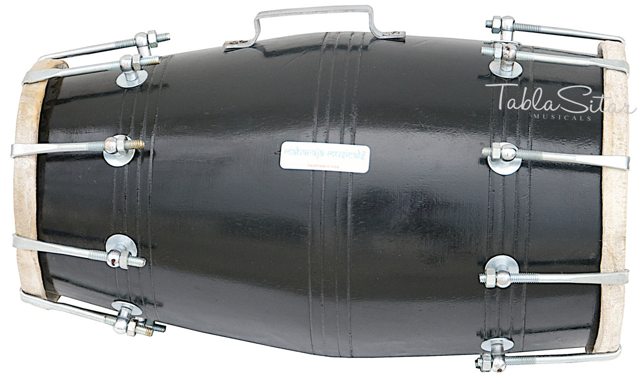Maharaja Musicals Dholak, Mango Wood, Bolt-Tuned, Black