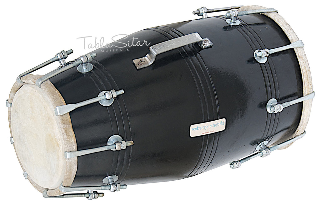 Maharaja Musicals Dholak, Mango Wood, Bolt-Tuned, Black