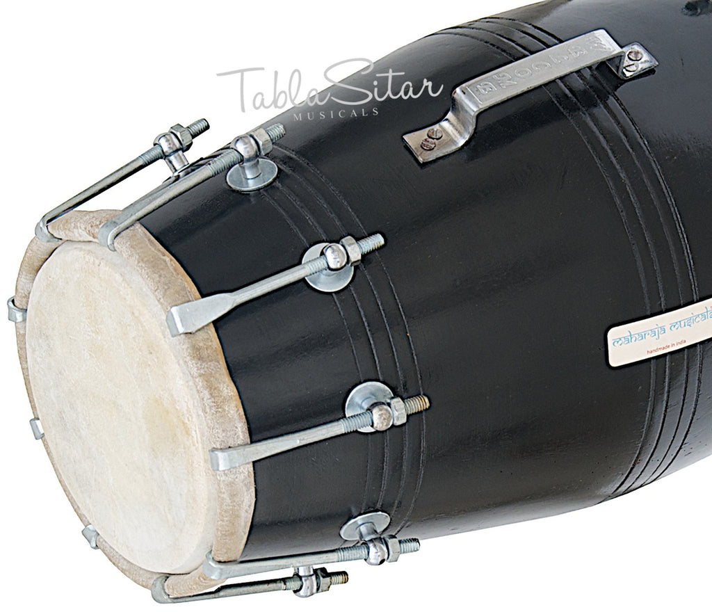 Maharaja Musicals Dholak, Mango Wood, Bolt-Tuned, Black