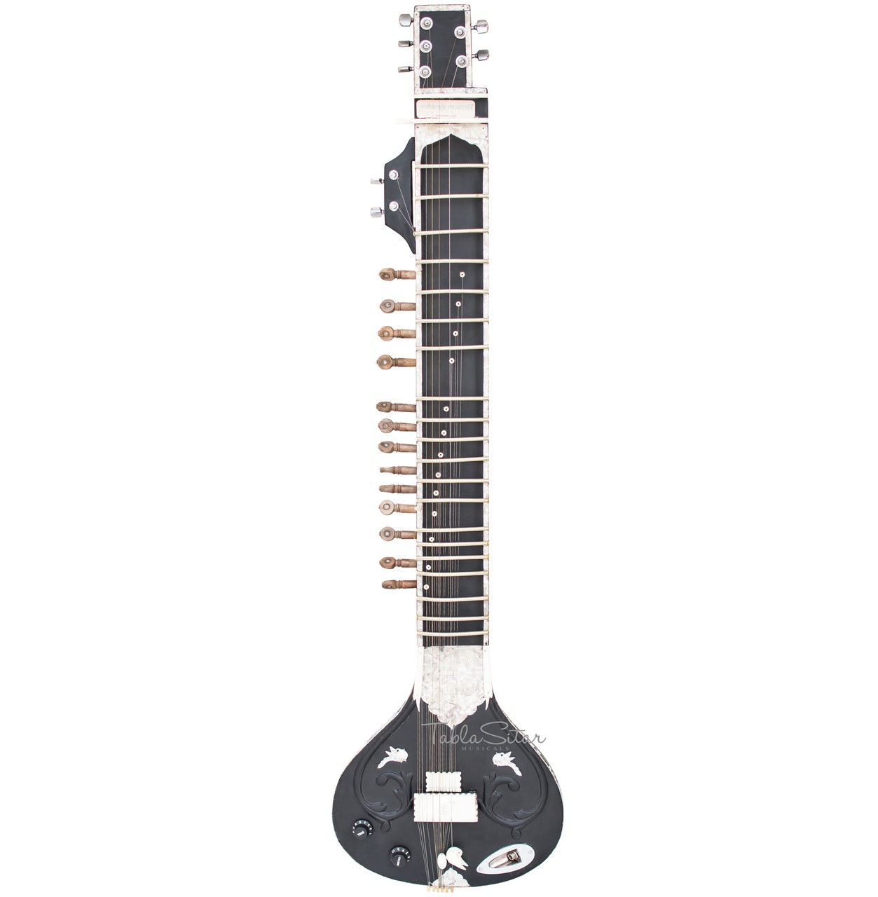 Maharaja Musicals Electric Sitar, Kharaj Pancham, Black, Tun Wood