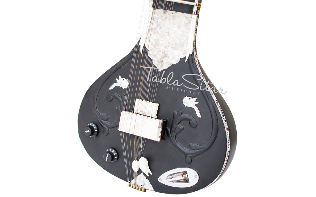 Maharaja Musicals Electric Sitar, Kharaj Pancham, Black, Tun Wood