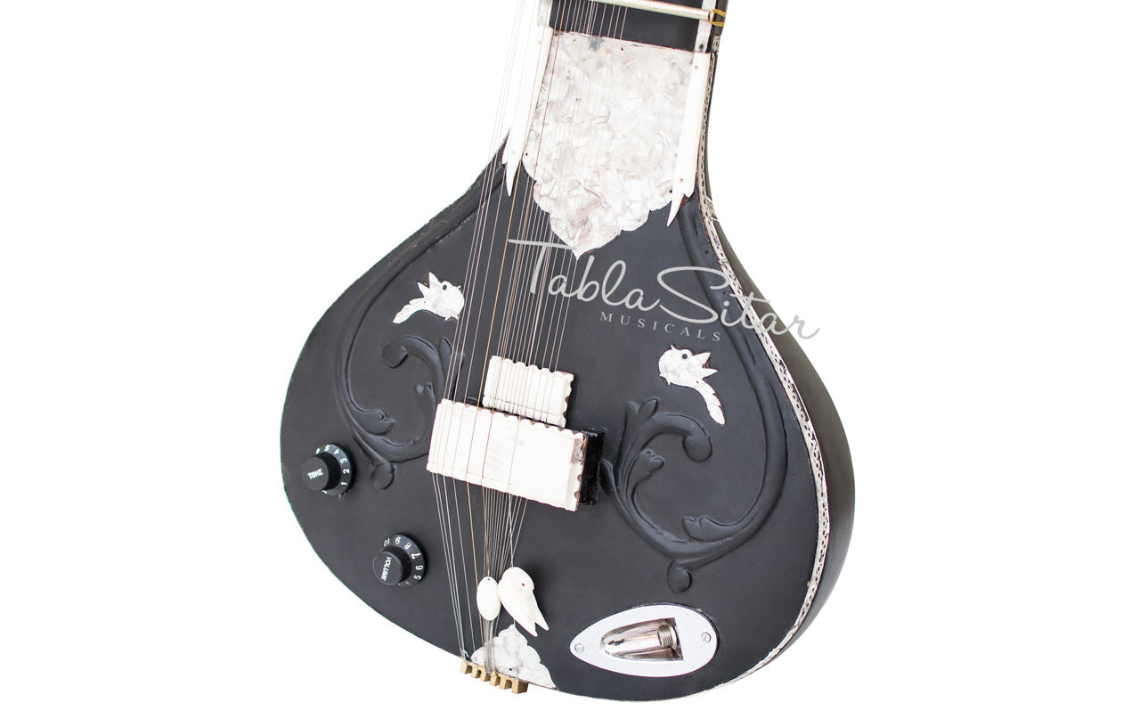 Maharaja Musicals Electric Sitar, Kharaj Pancham, Black, Tun Wood