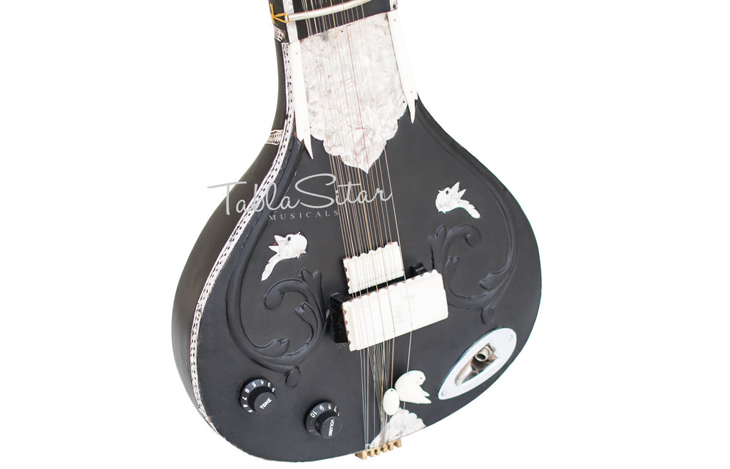 Maharaja Musicals Electric Sitar, Kharaj Pancham, Black, Tun Wood