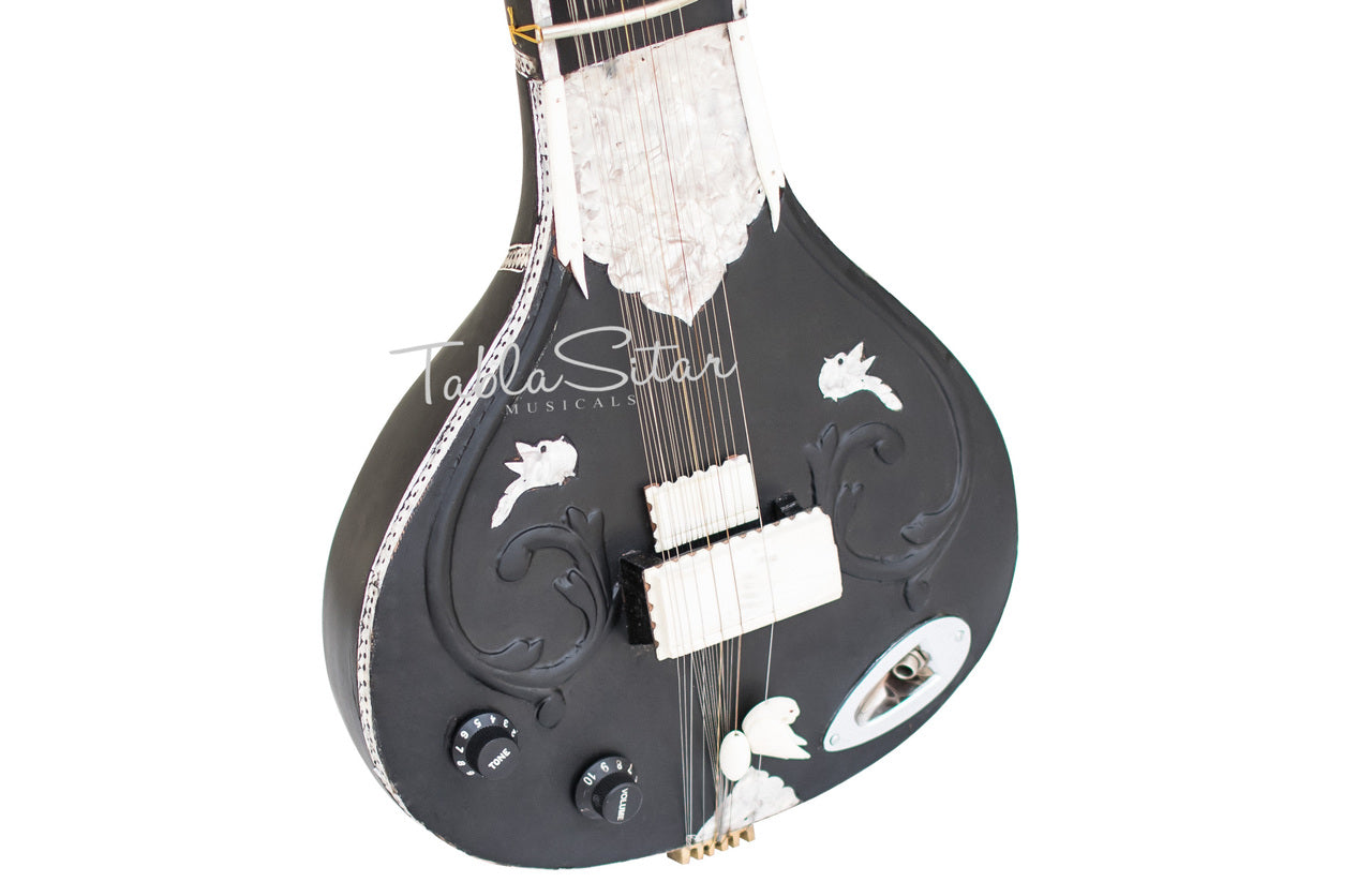 Maharaja Musicals Electric Sitar, Kharaj Pancham, Black, Tun Wood