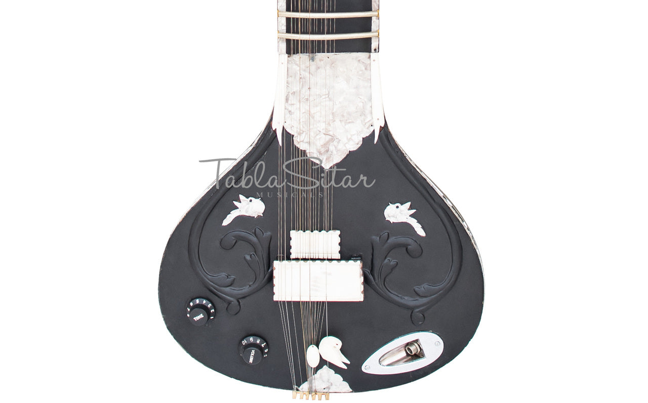 Maharaja Musicals Electric Sitar, Kharaj Pancham, Black, Tun Wood