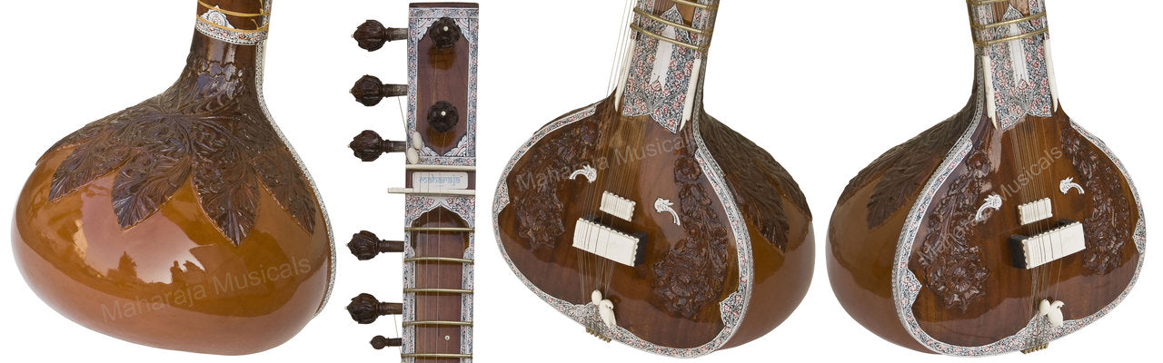 Maharaja Musicals Angur Patta Sitar, Kharaj Pancham, Fiber Case